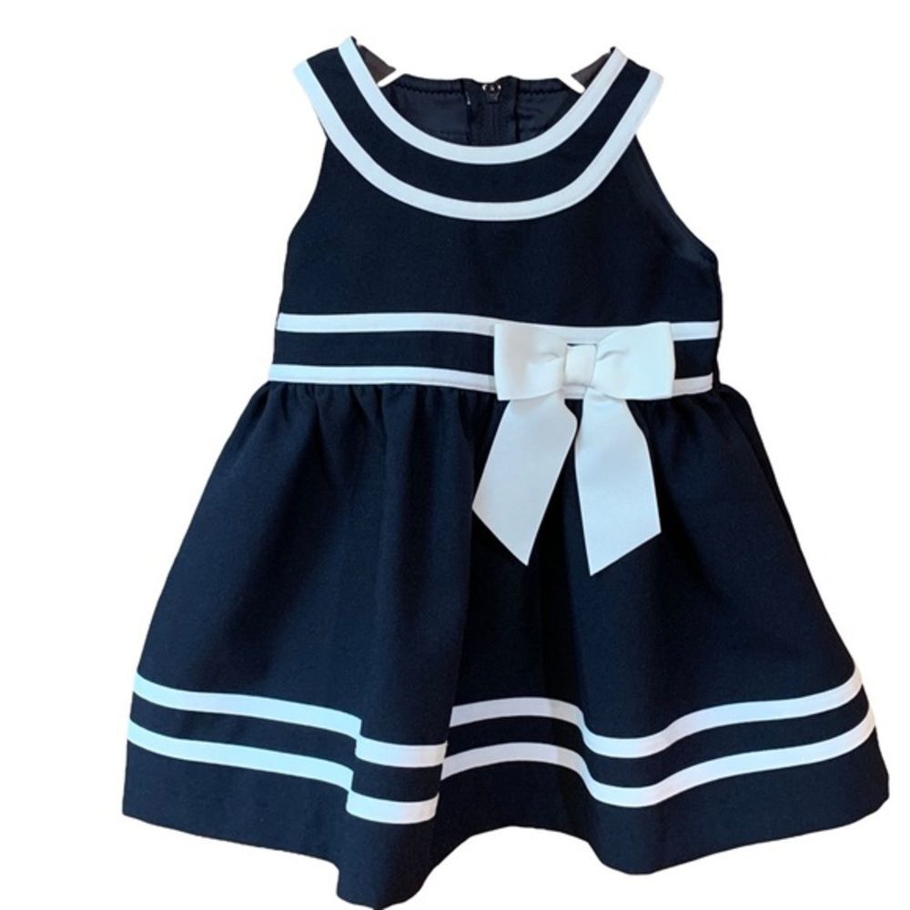 Bonnie Baby Navy & White‎ Dress 12 months